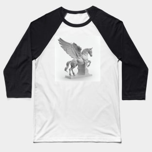 White Pegasus Marble Statue Baseball T-Shirt